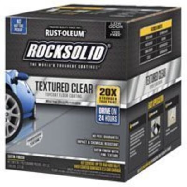 RUST-OLEUM ROCKSOLID 317382 Textured Floor Coating Kit, Clear, Satin, 120 oz, Rust-Oleum, Mfr#: 317382