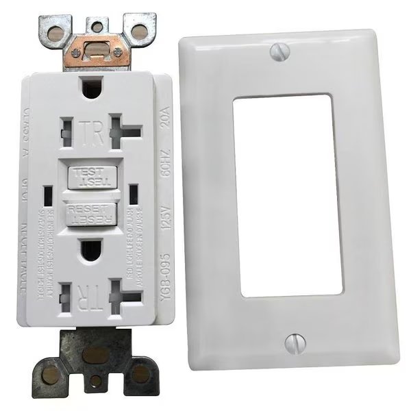 GFCI ReceptacleOutlet, 20 A, White, Genmax, Mfr#: TR20WST