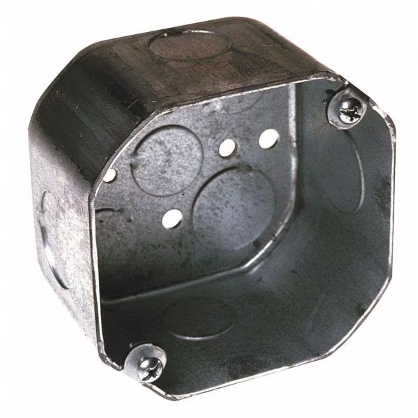 Electrical Box, 21.5 cu in, Octagon Box Type, 2 Gang(s), Galvanized Steel, Octagon Shape, Raco, Mfr#: 167