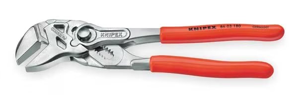 7 1/4 in Knipex Cobra Straight Jaw Plier Wrench Smooth, Plastic Grip