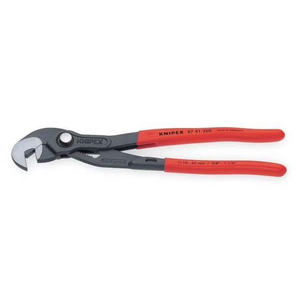 10 in Straight Jaw Tongue and Groove Plier Smooth, Plastic Grip, Knipex, Mfr#: 87 41 250 SBA