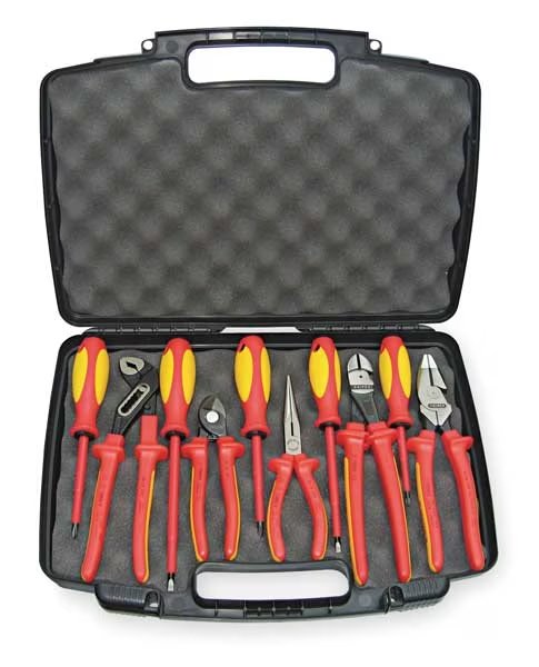 10 pc Insulated Tool Set, Includes Pliers and Screwdrivers, SAE, Knipex, Mfr#: 9K 98 98 31 US