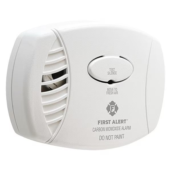 Carbon Monoxide Alarm, Electrochemical Sensor, 85 dB @ 10 ft Audible Alert, First Alert, Mfr#: CO605B