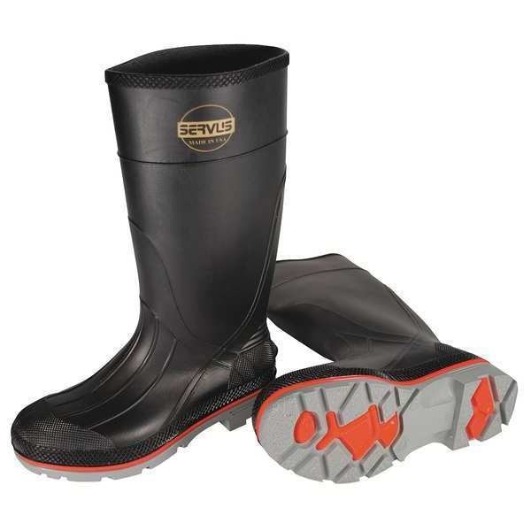 Knee Boots, Size 9, 15" H, Black, Plain, PR, Honeywell Servus, Mfr#: 75108/9