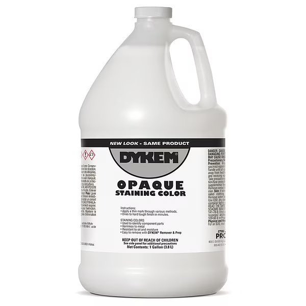 Opaque Staining Color, Gallon, White, Dykem, Mfr#: 81727