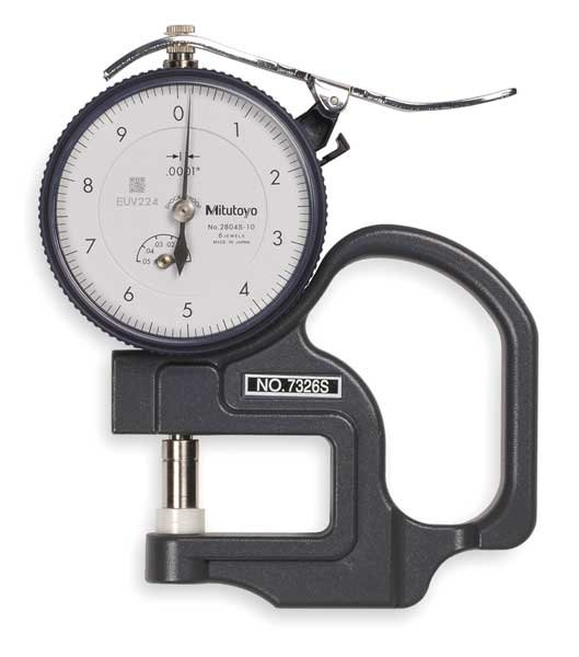 Dial Thickness Gage, 0-0.050 In, Mitutoyo, Mfr#: 7326A