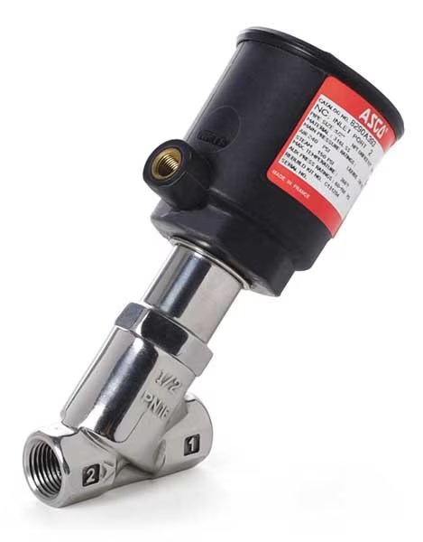 RedHat Angle Body Piston Valve, Bronze, NC, 1/2 In, Asco, Mfr#: 8290A384