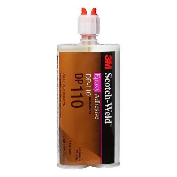 Acrylic Adhesive, DP110 Series, Tan, Dual-Cartridge, 12 PK, 1:01 Mix Ratio, 20 min Functional Cure, 3M, Mfr#: DP110