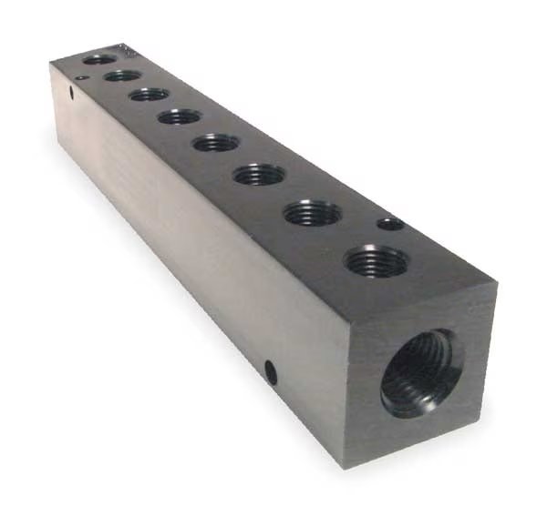 Manifold, Metal, NPT, 6-1/4 In. L, Pneumadyne, Mfr#: M10-125-8