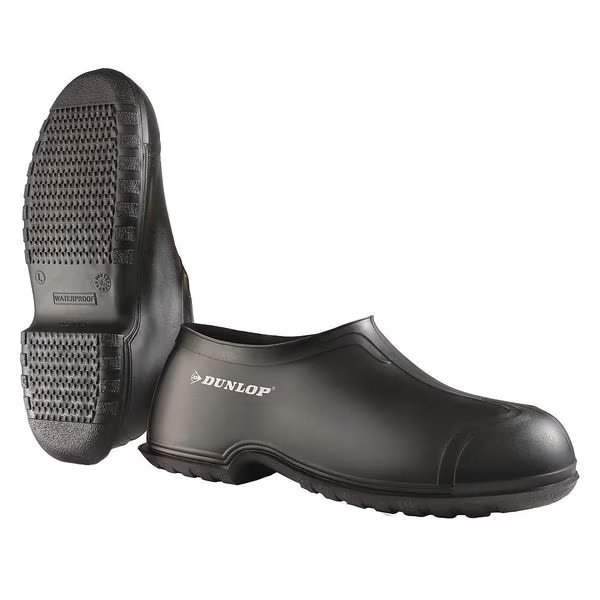 Overshoes, Men, L, Pull On, Blk, PVC, PR, Dunlop, Mfr#: 8601000