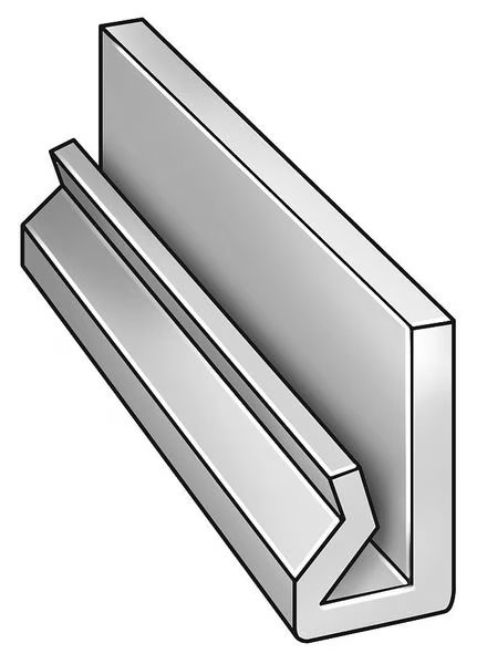 UHMW J Leg Stock, 10 ft L, 1/4