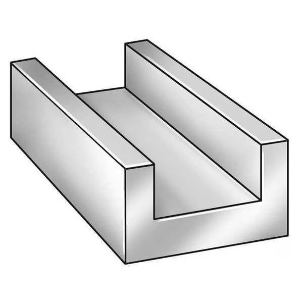 U-Channel, AL 6063, 1/2 In Leg, 1 In x 8 ft, EnjoyTool Select, Mfr#: 6ALZ1
