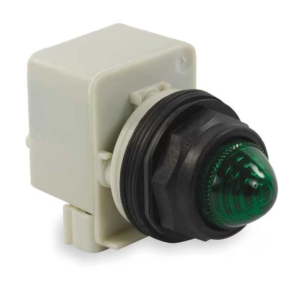 Pilot Light, 30mm, Plastic, Green, 120VAC, Schneider Electric, Mfr#: 9001SKP1G9