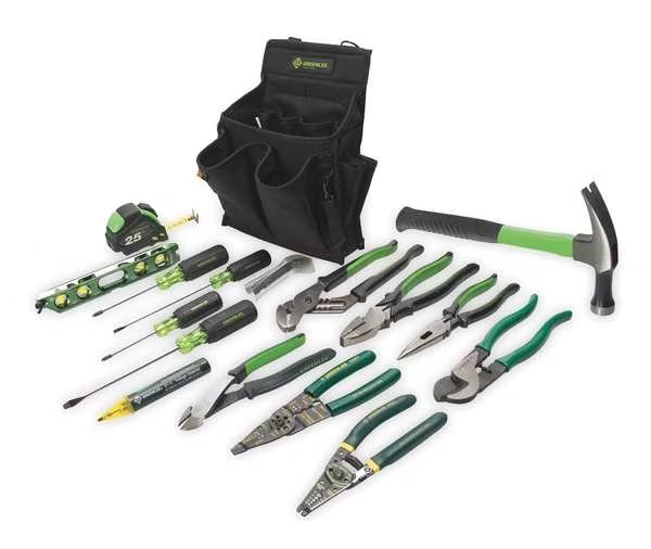 General Hand Tool Kit, No. of Pcs. 17, Greenlee, Mfr#: 0159-12