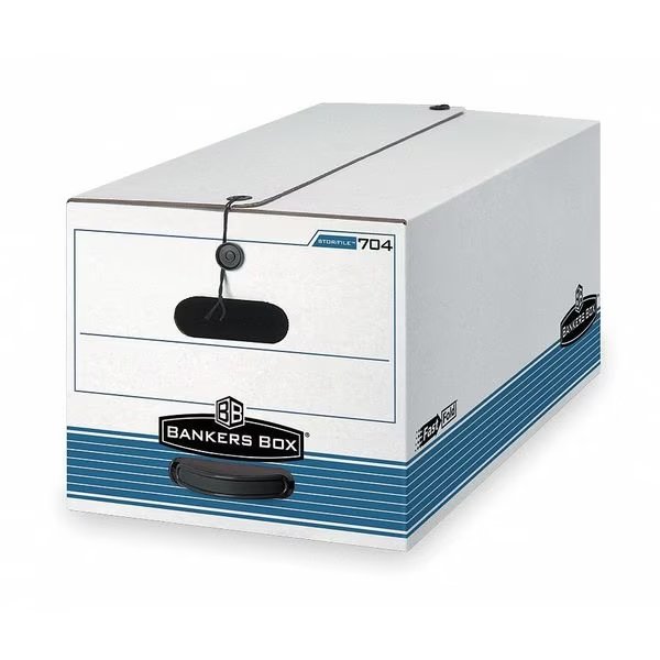 Banker Box, Ltr, 500Lb, Wht/Blu, PK12, Bankers Box, Mfr#: 00704