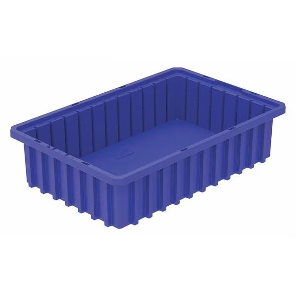 Divider Box, Blue, Industrial Grade Polymer, 16 1/2 in L, 10 7/8 in W, 4 in H, Akro-Mils, Mfr#: 33164BLUE