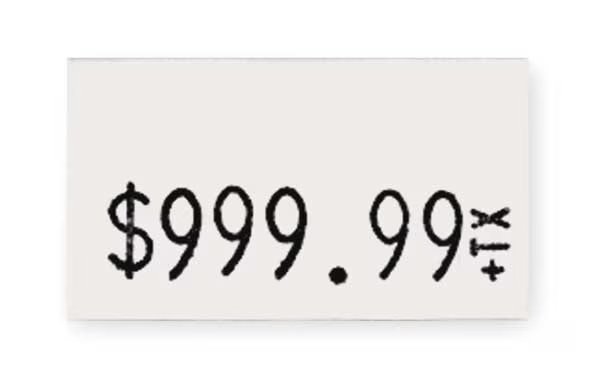 Pricing Label Kit, 1-Line, White, PK3, Garvey, Mfr#: 90944