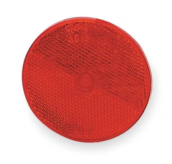 Reflector, Screw Mount, Red, Dia 2 1/2 In, Grote, Mfr#: 40092