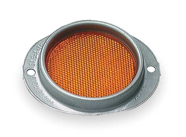 Reflector, Armored, Yellow, Dia 3 5/8 In, Grote, Mfr#: 40193