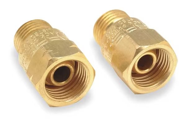 Welding Torch Check Valve Set, Brass, 2 PC, Harris, Mfr#: 88-6CVT R&L