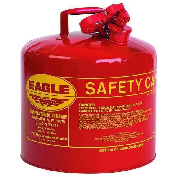 5 gal Red Galvanized Steel Type I Safety Can Flammables, Eagle Mfg, Mfr#: UI50S