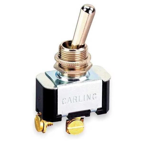 Toggle Switch, SPDT, 3 Connections, On/On, 3/4 hp, 10A @ 250V AC, 15A @ 125V AC, Carling Technologies, Mfr#: 2FB54-73