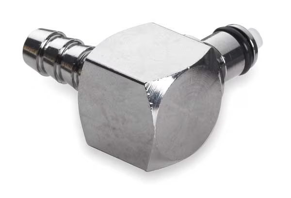 1/4" Barb Chrome Plated Brass Shut-Off Elbow Insert, Colder, Mfr#: LCD23004
