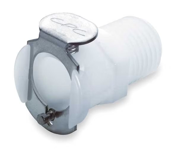 Inline Coupler, Acetal, Shut-Off, MNPT, Colder, Mfr#: PLCD10004