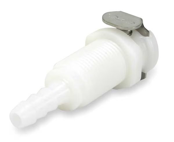 Panel Mount Coupler, Acetal, Barbed, 3/16", Colder, Mfr#: PMC1603