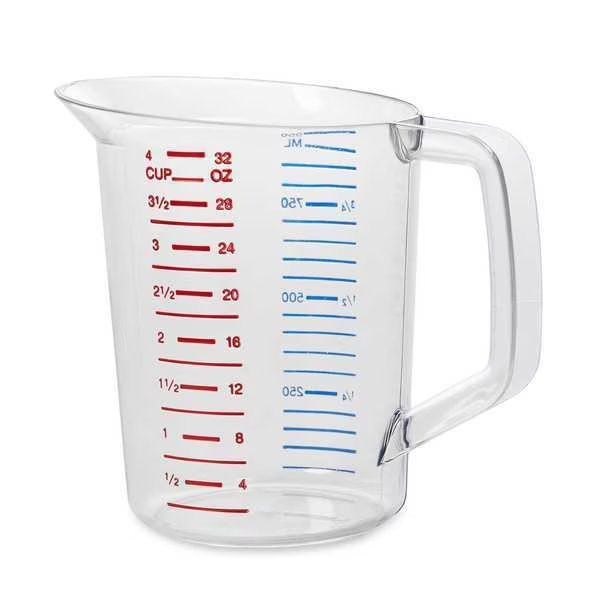 Polycarbonate Measuring Cup, 1 Quart, Rubbermaid Commercial, Mfr#: FG321600CLR