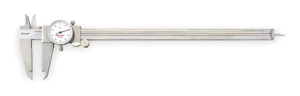 Dial Caliper w/Case, 12 In, White, Starrett, Mfr#: 3202-12