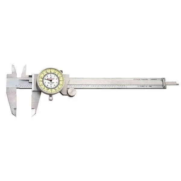 Dial Caliper w/Case, Fractional, 6 In, Starrett, Mfr#: 1202F-6