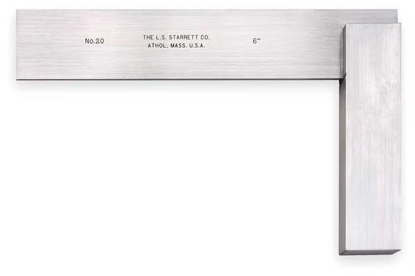Precision Steel Square, 3 x 2 3/8 In, Starrett, Mfr#: 20-3