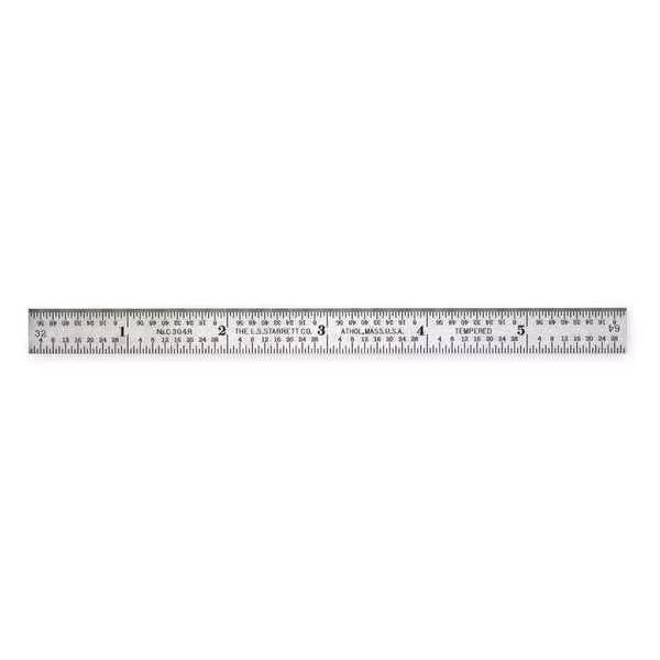 Steel Rule, Spring Tempered, 6 In, 4R Grad, Starrett, Mfr#: C604R-6