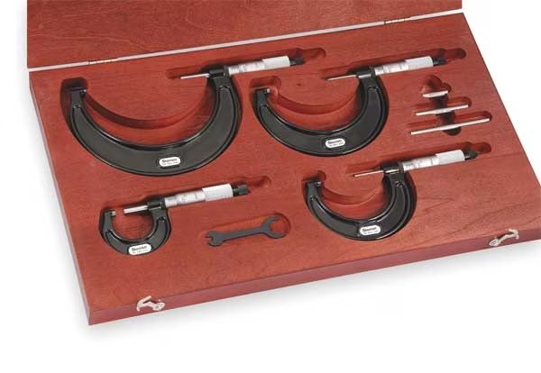 Micrometer Set, 0 to 4 In, 0.0001 In, Starrett, Mfr#: ST436.1BXRLZ