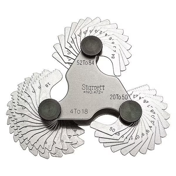 Screw Pitch Gage, 4-84TPI, 51 Leaves, Starrett, Mfr#: 472