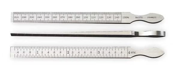 Taper Gage, 0.010-0.150 In, 6 1/4 In L, Starrett, Mfr#: 270