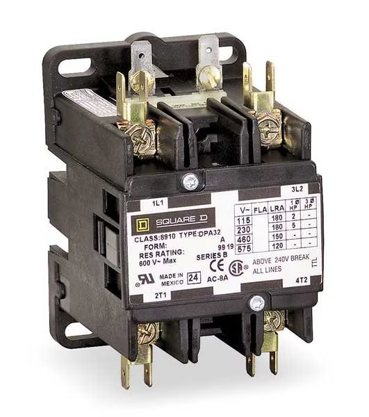 208/240VAC Non-Reversing Definite Purpose Contactor 2P 90A, Square D, Mfr#: 8910DPA92V09