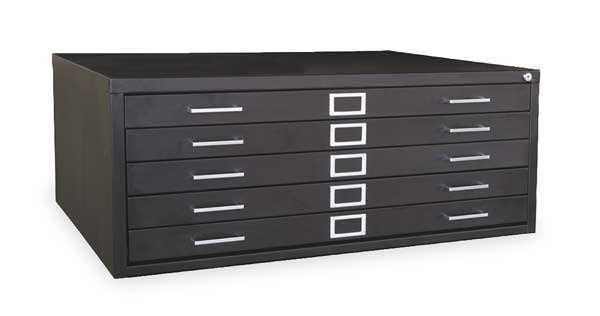 Cabinet, Flat File, 5 Drawer, Black, EnjoyTool Select, Mfr#: 2CLA5