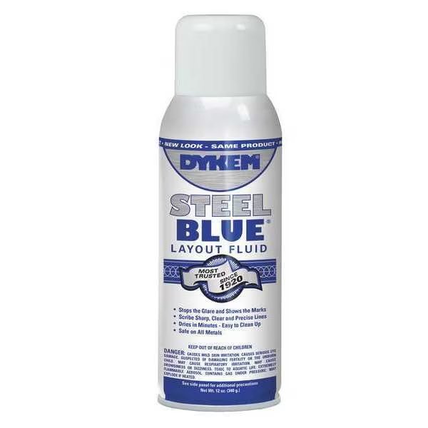 Dykem Steel Blue, Layout Fluid, Aerosol Can, 12 oz, Dykem, Mfr#: 80000