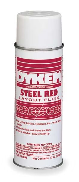 Layout Fluid, Red, 12 Oz. Net, Dykem, Mfr#: 80096