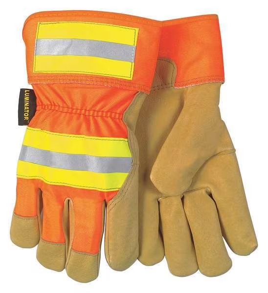 Leather Palm Gloves, Pigskin, L, PR, Mcr Safety, Mfr#: 19251L