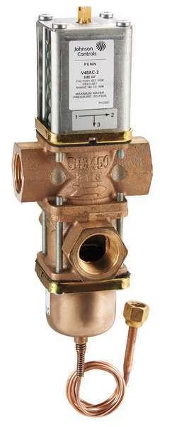 Water Regulating Valve, 2 Way, NPT, 3/4 in., Johnson Controls, Mfr#: V48AC-2C