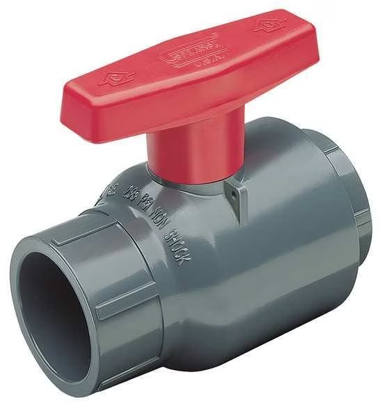 3/4" Socket PVC Compact Ball Valve Inline, Spears, Mfr#: 2122-007