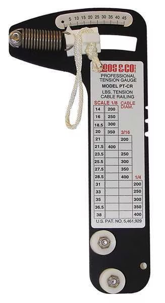 Cbl Railing Tension Gauge, 200 to 400 lb., Locoloc, Mfr#: PT-CR