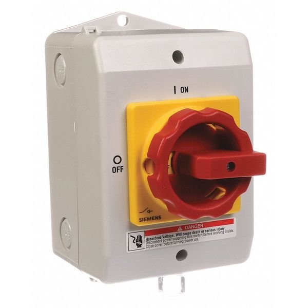 Nonfusible Safety Switch, Heavy Duty, 600V AC, 3PST, 16 A, NEMA 1, 12K, 4X, Siemens, Mfr#: 3LD20641GP530US2