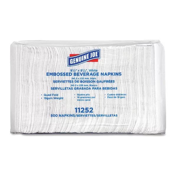 Quad-Fold Sqr Beverage Na, PKins, PK4000, Genuine Joe, Mfr#: GJO11252