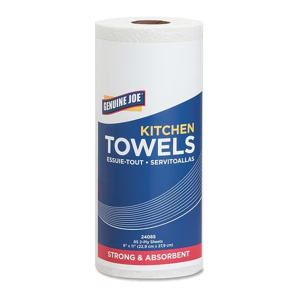 Genuine Joe Perforated Roll Paper Towels, 2 Ply, 170 Sheets, White, 30 PK, Genuine Joe, Mfr#: GJO24085