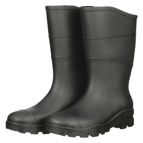 Size 13 Men's Steel Rubber Boot, Black, Talon Trax, Mfr#: 21A584