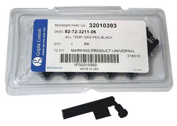 Chart Recorder Pen, Black, PK6, Graphic Controls, Mfr#: 82-72-3211-06 - BLACK STATIC PENS